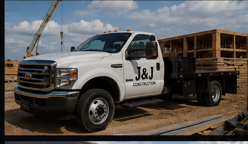 J&J Construction flatbed truck serviced by MegaPits